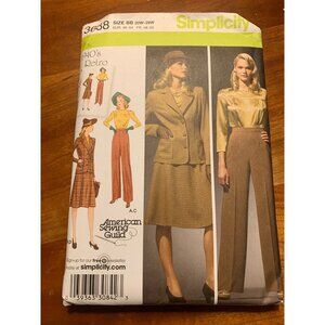 Simplicity Retro 40s Sewing Pattern 3688 Size 20W 22W 24W 26W 28W Blouse Pants S